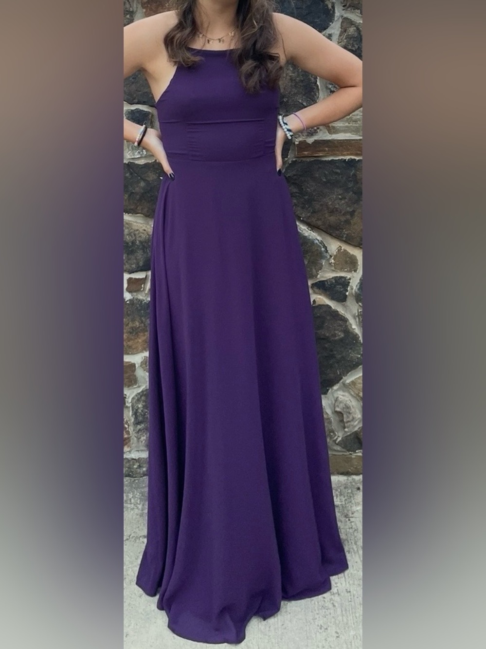 Lulu's Strappy Gown in Deep Plum